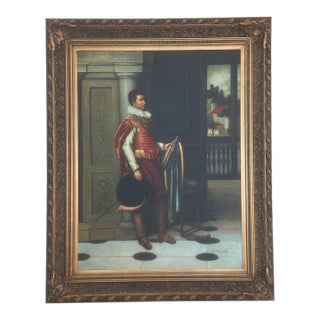1990s Reproduction Oil on Canvas Italian Gentlemen For Sale