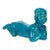 Antique 19th Century Chinese Monochrome Porcelain Turquoise Glaze Pillow or Head Rest Sculpture in the Form of a Crouching Boy For Sale