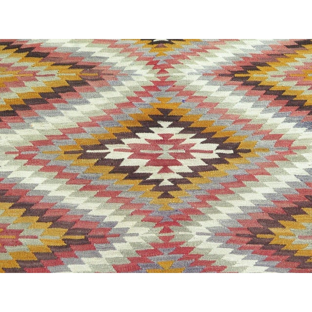 1960s 1960s Vintage Turkish Handmade Kilim Rug - 59"x106" For Sale - Image 5 of 12