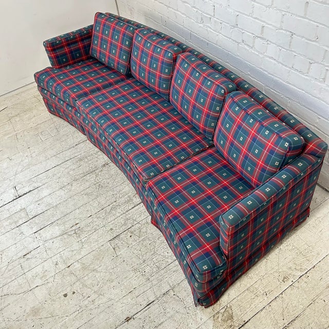 Mid Century Modern Curved Sofa For Sale - Image 4 of 10