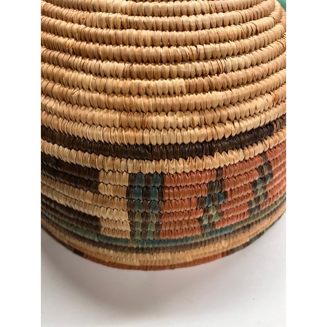 Vintage African Geometric Woven Basket For Sale In New York - Image 6 of 10