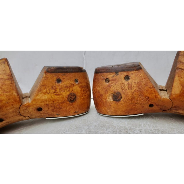 1930s Vintage Wooden Shoe Stays, U S Navy 1938 - A Pair of 2 For Sale - Image 5 of 9