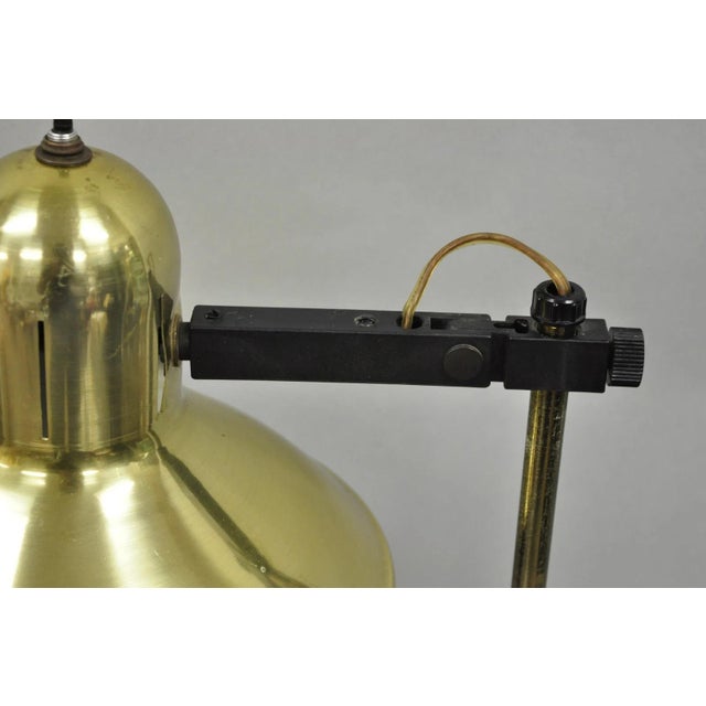 Metal Vintage Mid Century Modern Adjustable Height Brass Cone Task Desk Lamp For Sale - Image 7 of 15