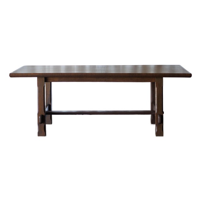 1950s Mid Century Dining Table With Linear Veneer Pattern For Sale