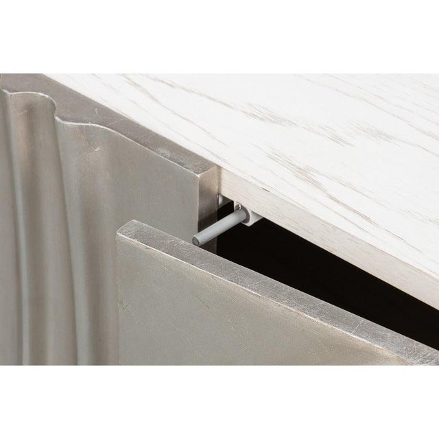 Contemporary Carved Credenza - White Oak with Silver Leaf Doors For Sale - Image 11 of 13