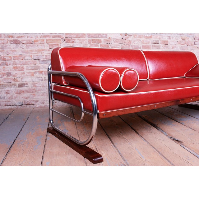 Metal Czech Bauhaus Sofa attributed to Robert Slezák, 1930s For Sale - Image 7 of 18
