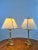 Vintage Empire Style Brass Fluted Crystal Column Table Lamp 1970's , a Pair A vintage 1070's pair of Empire-style table...