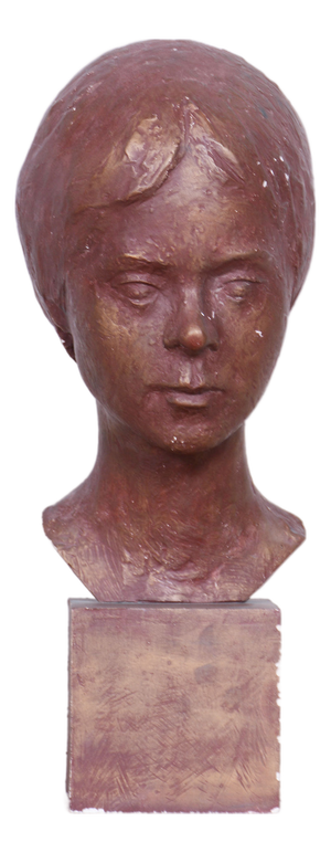 Original Art Deco Statuette of Young Woman in Painted Plaster, Czechia, 1920s-1940s