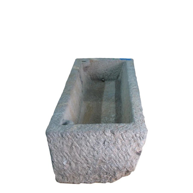 Early 19th Century Antique Long Hand Chiseled Stone Trough For Sale - Image 5 of 6