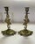 Brass Antique Crane Brass Candlesticks- a Pair For Sale - Image 8 of 9