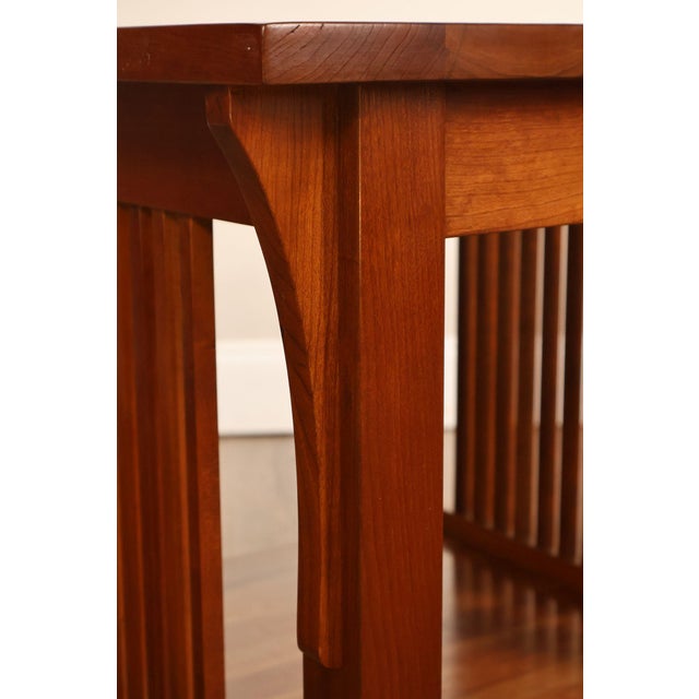 Wood Stickley Mission Collection Pair Of Cherry End Tables For Sale - Image 7 of 18