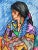 A vibrant original mixed media drawing on cradled Aquabord™ by acclaimed Southwestern artist Amado Maurilio Peña Jr. (b....