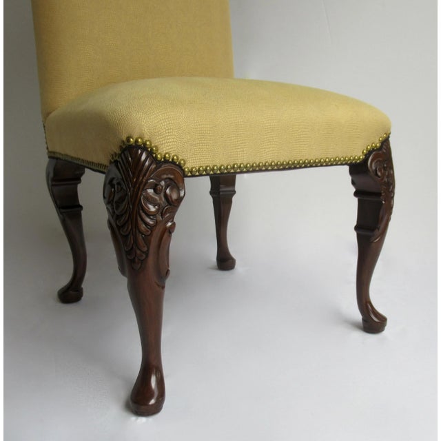 Late 20th. Century Custom "To the Trade," English Regency-Style Upholstered Armless Dining Chairs -Set of 6 For Sale - Image 10 of 18