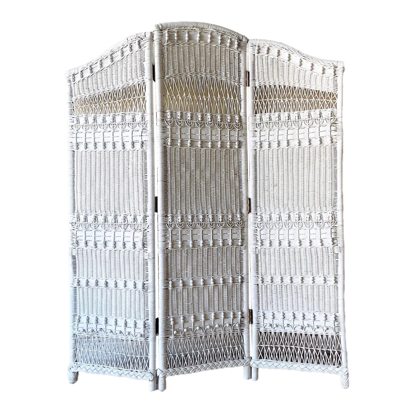 Boho Chic White Wicker Room Divider/Screen Chairish