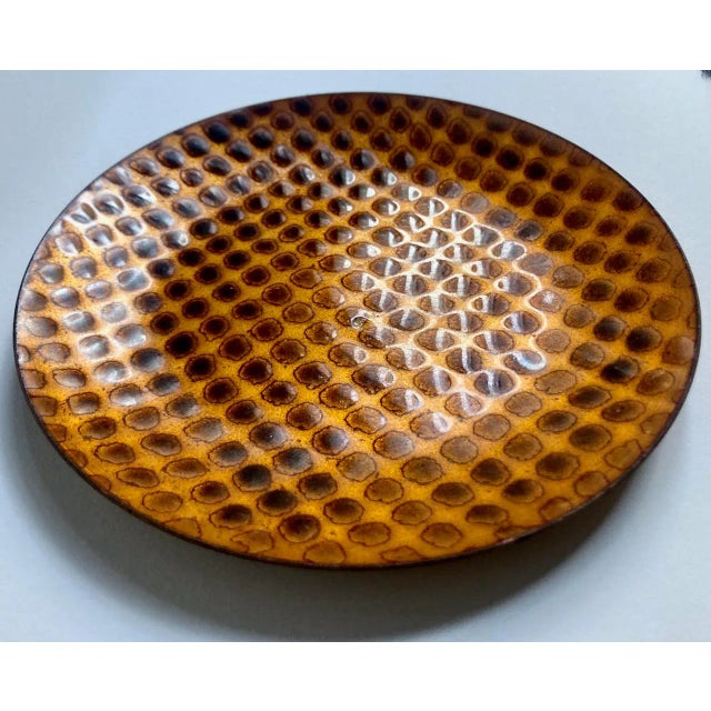 Metal Ketura Crafts Israel Enameled Copper Dish, 1970's For Sale - Image 7 of 12