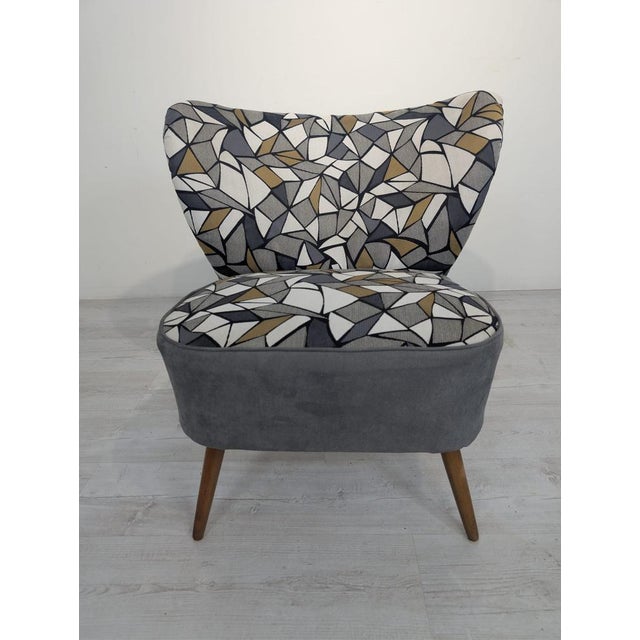 Vintage Cocktail Chair in Fabric For Sale - Image 10 of 15