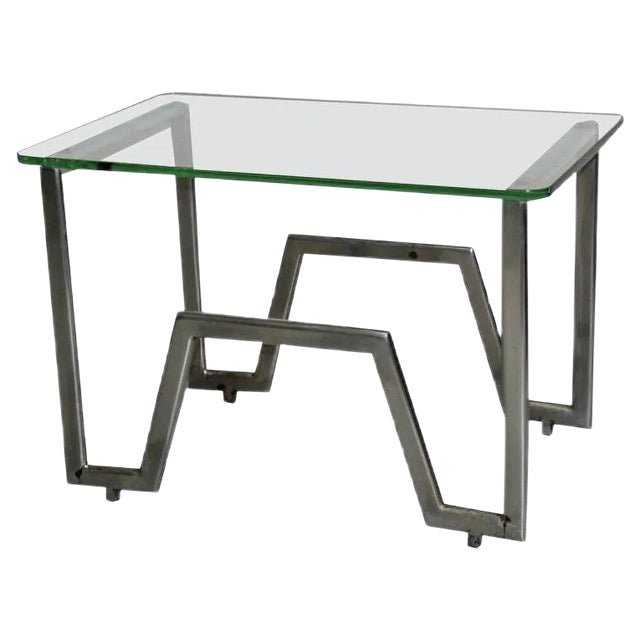 French Rationalist Chromed Metal Table, 1930s For Sale