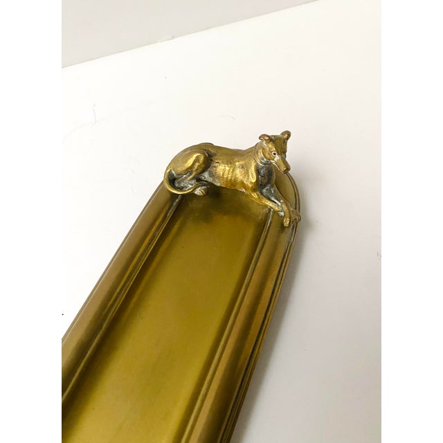 Metal Art Deco Brass Catchall With Dogs, Early 20th Century For Sale - Image 7 of 11