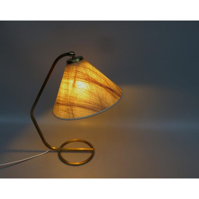 Beige Vintage Table Lamp in Brass with Lampshade in Fiberglass, 1960s For Sale - Image 8 of 18