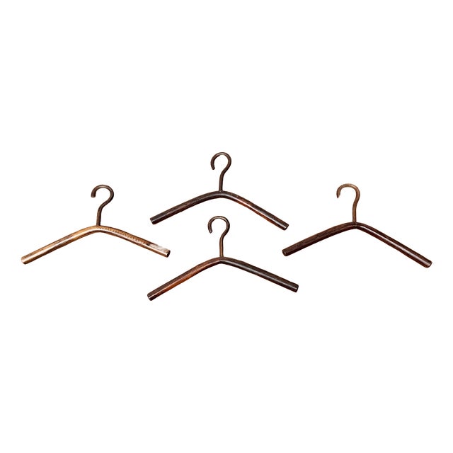 Vintage Wood Coat Hangers, 1970s, Set of 4 For Sale