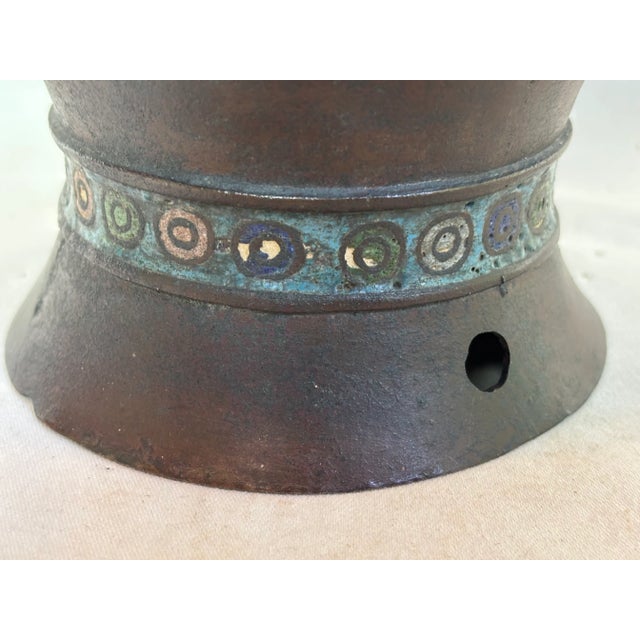 Late 19th Century Chinese Bronze and Cloisonne Vase (Champleve) For Sale - Image 11 of 14