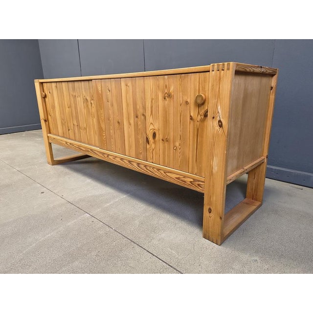 Scandinavian Pine Wood Sideboard, 1960s For Sale - Image 4 of 12