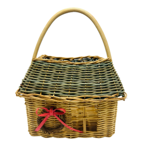 Vintage Christmas Wicker Basket