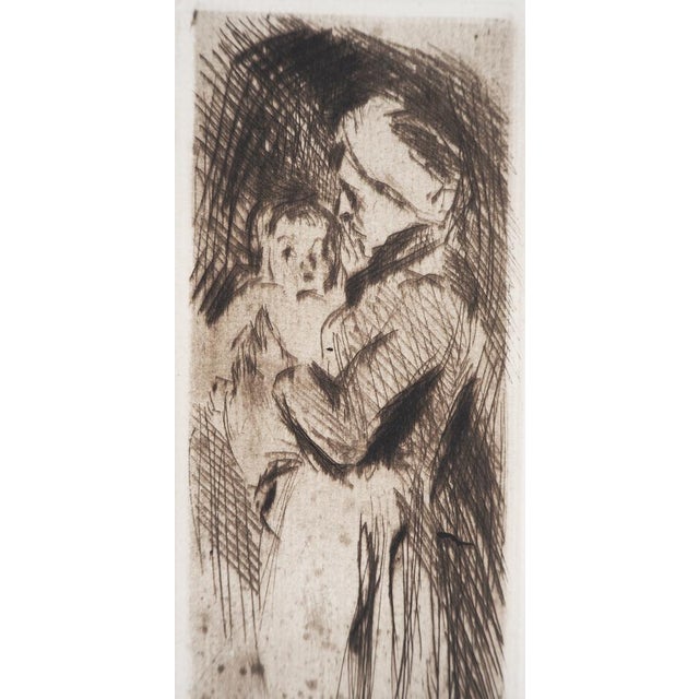 Maximilien Luce, Grandmother Cuddling Her Grandchild, 1890, Original Etching For Sale - Image 4 of 6