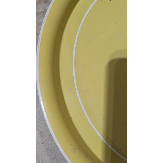 Metal Vintage Hand Painted Toleware Tray Mid Century Modern For Sale - Image 7 of 8