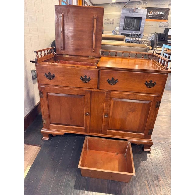 Vintage Sprague & Carleton Solid Rock Maple Dry Sink, 1950s Keene, Nh Cabinet Dry Bar For Sale - Image 10 of 10