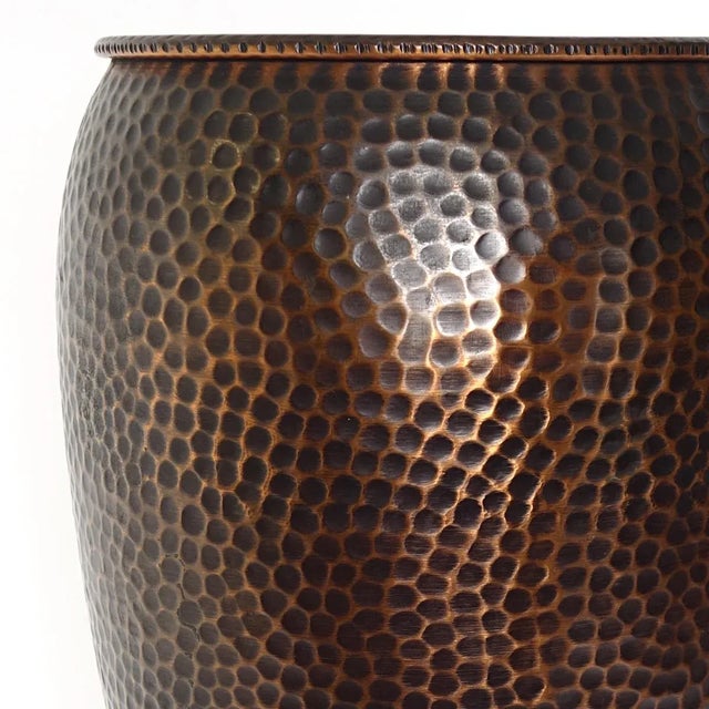 Black Mid-Century Hammered Copper Umbrella Stand For Sale - Image 8 of 12
