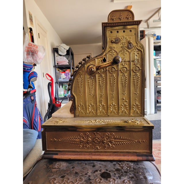 Brass Antique NCR Cash Register - Circa 1911 For Sale - Image 8 of 9