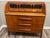 Authentic mid-century modern Swedish teak roll-top desk designed and manufactured by Bröderna Gustafssons Träindustri in...