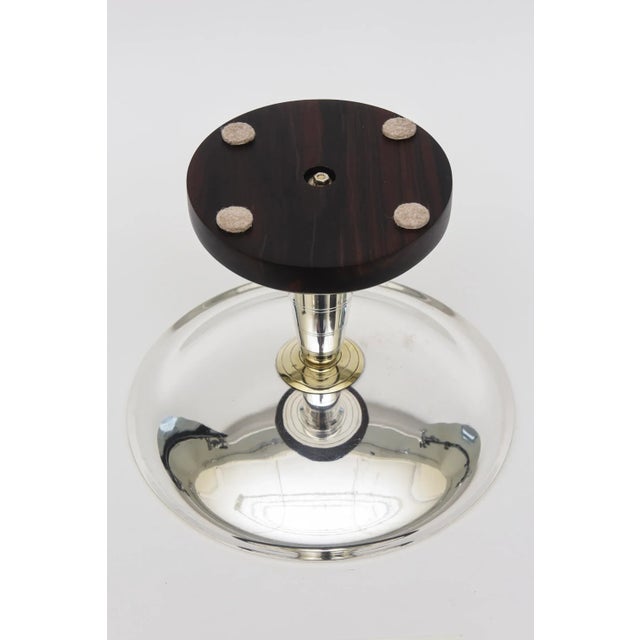 Vintage Art Deco French Silver-Plate and Rosewood Pedestal Bowl or Serving Piece For Sale - Image 10 of 10