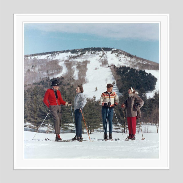 Modern Skiing in New Hampshire 1955 by Slim Aarons Framed C-Print For Sale - Image 3 of 3