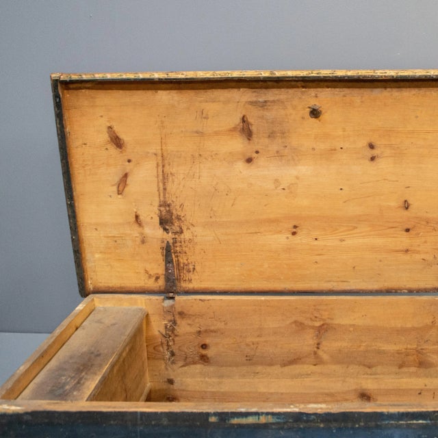 Antique E. European Painted Pine Blanket Chest For Sale In Denver - Image 6 of 12