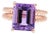 5.51 Carat Emerald Cut Amethyst Rose Gold Solitaire Ring, Size 7 For Sale