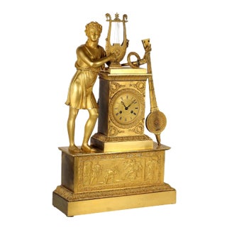 Golden Bronze Clock For Sale