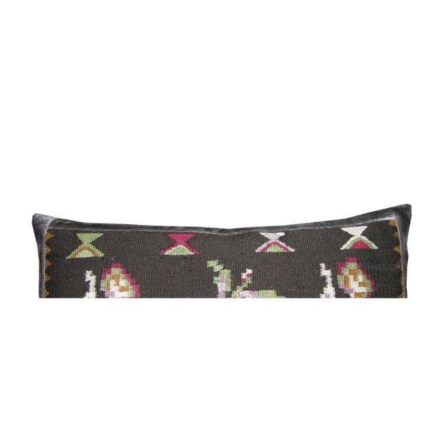 Late 19th Century 19th Century Bessarabian Tapestry Pillow, Folk Floral Design For Sale - Image 5 of 6