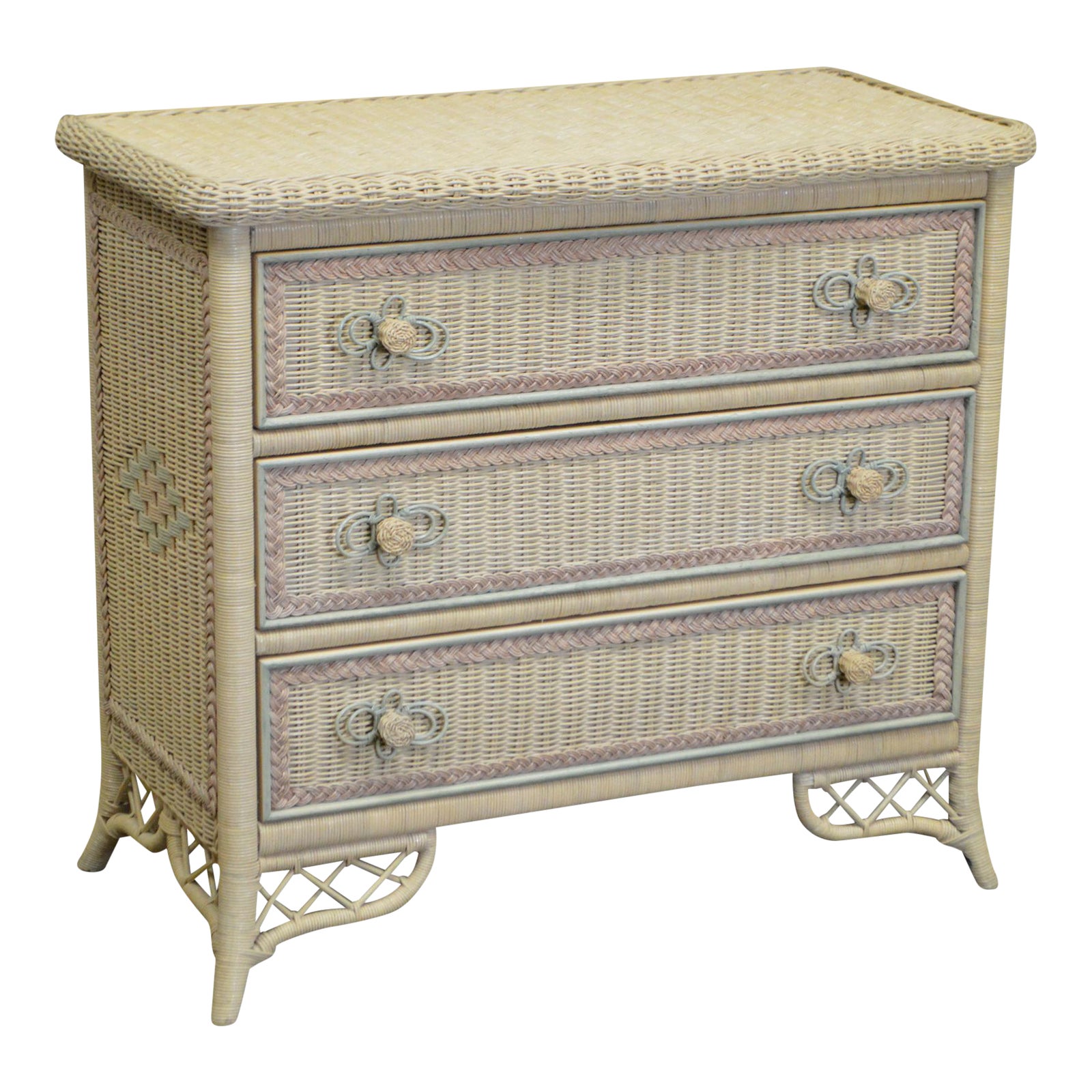 Lexington Henry Link Victorian Style Painted Wicker Chest of Drawers