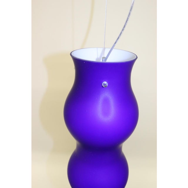 Late 20th Century 1990s Modern Murano Pendant Lamp Blue Glass For Sale - Image 5 of 8