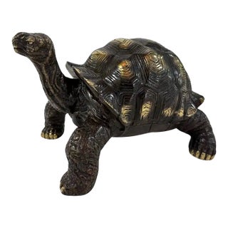 Cast Bronze Tortoise Sculpture For Sale