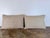 A custom pair of lumber pillows crafted in a natural woven linen featuring a hand blocked geometric lattice motif. The...