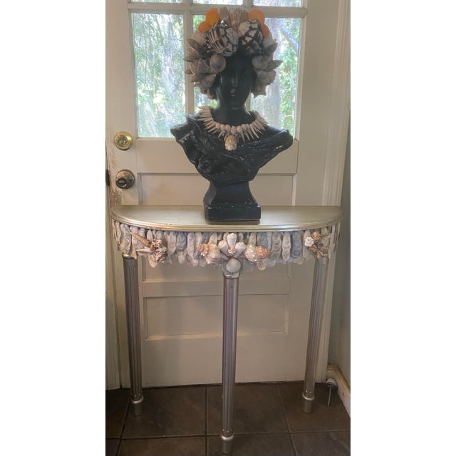 Shell Bust - Planter by Artist, Fancy, May River Neptune, Signed For Sale In Savannah - Image 6 of 10