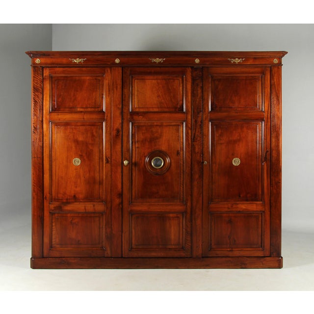 Antique security cabinet fitted with a safe lock manufactured by fratelli invitti in milan/italy milan walnut, iron, steel...