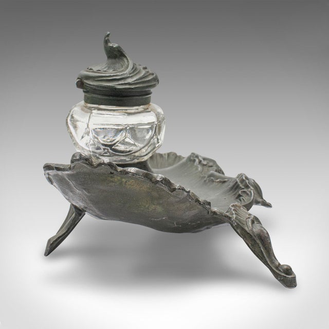 1900's Antique Art Nouveau Ink Well For Sale - Image 4 of 12