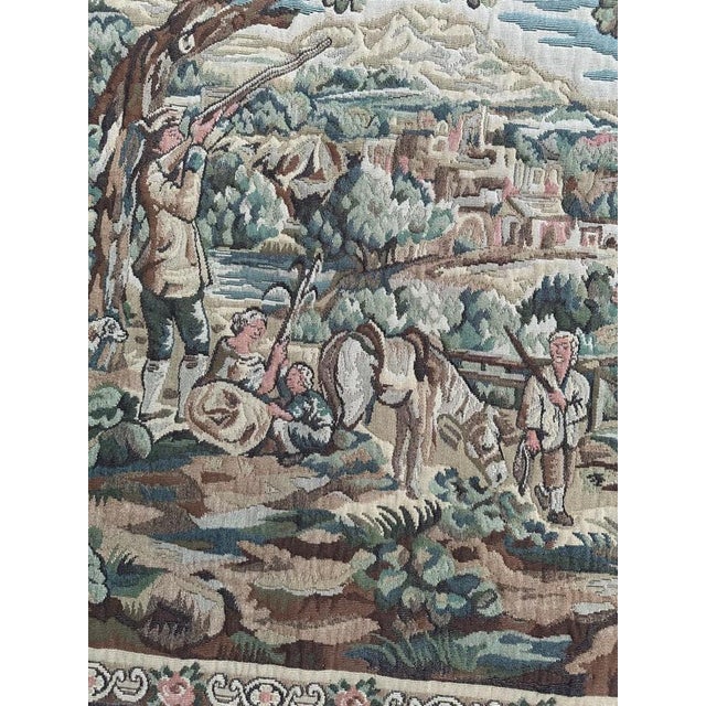 1980s Mid-Century French Aubusson Style Jaquar Tapestry, 1980s For Sale - Image 5 of 18