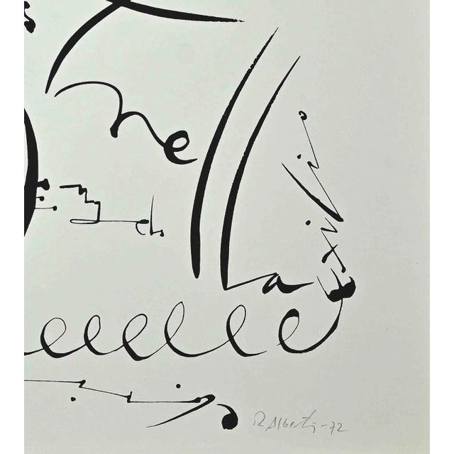 Letter E from the Alphabet series is an original lithograph realized by Rafael Alberti in 1972. Hand-signed. Numbered....