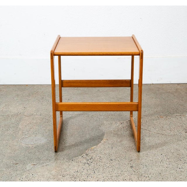 Mid-Century Modern 1960s Mid Century Danish Modern Side Table End Square Restored Oak Wood For Sale - Image 3 of 12