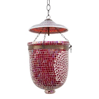 Garnet Pendant Mosaic Lantern For Sale